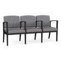 Black & Gray 3 Seat Steel Reception Seating E7251