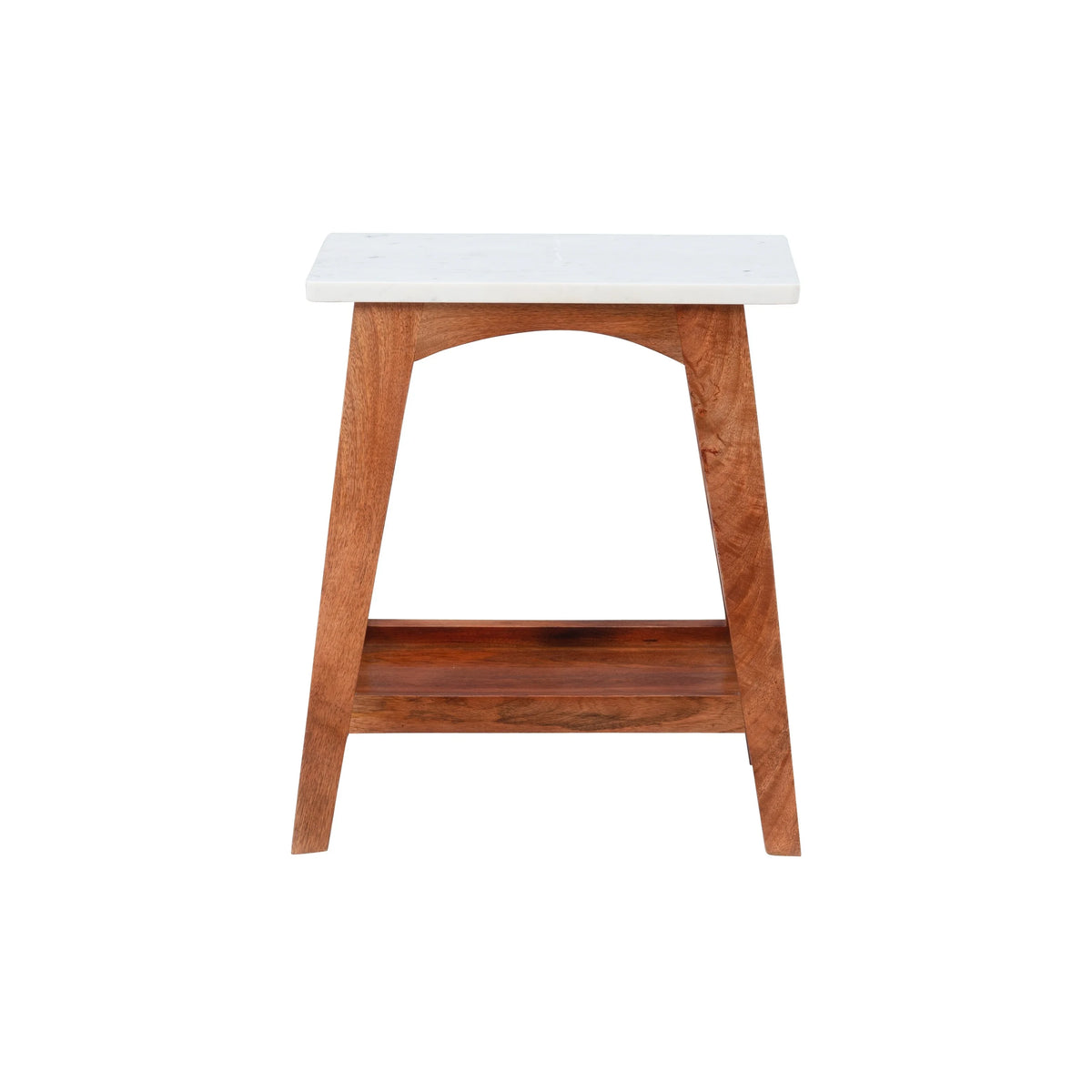 Black Marble and Wood Side Table T559