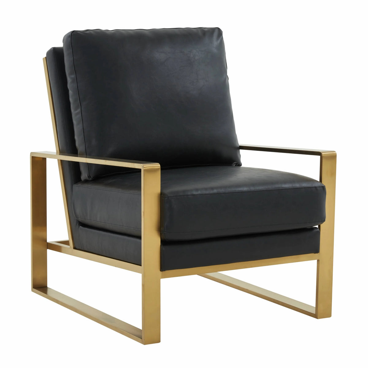 Black Leather 3-Piece Living Room Set with Octagonal Coffee Table Z4898