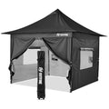 Heavy Duty Canopy 10x10 Pop Up Commercial Canopy Tent with 3 Side Walls, Roller Bag, 4 Weight Bags, Stakes and Ropes (White, 10 * 10FT) L90823