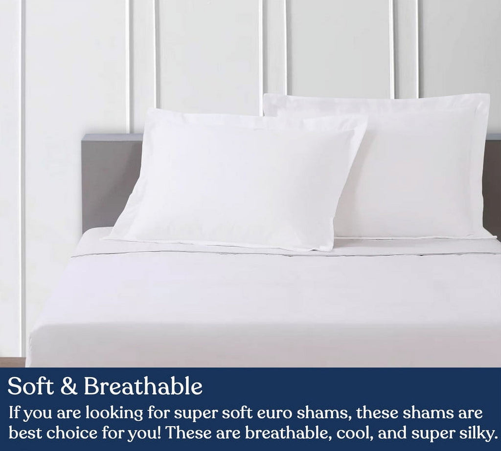 Euro Sham Pack of 2, 100% Organic Cotton, 400 Thread Count O1376