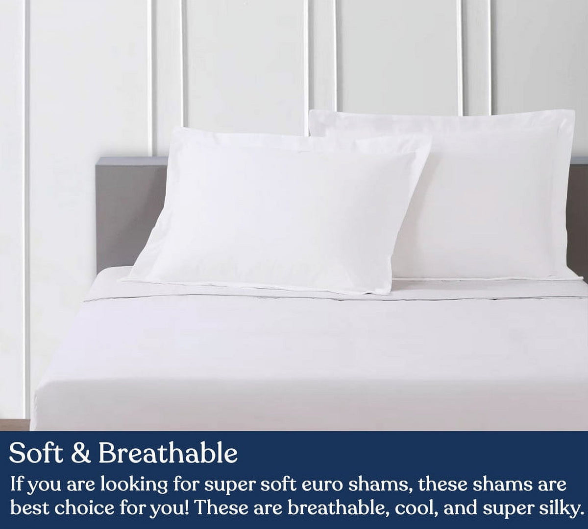 Euro Sham Pack of 2, 100% Organic Cotton, 400 Thread Count O1376