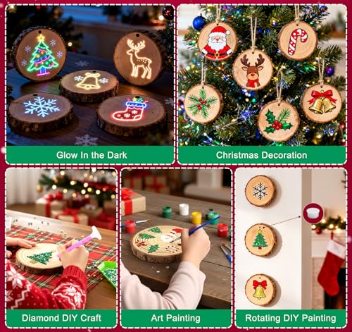 Unfinished Wooden Ornaments 30 Pcs N80975
