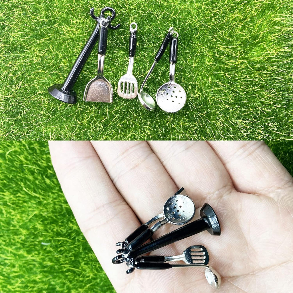 Miniature Kitchen Cookware Accessories Mini Pot Dish Knife Fork Q518