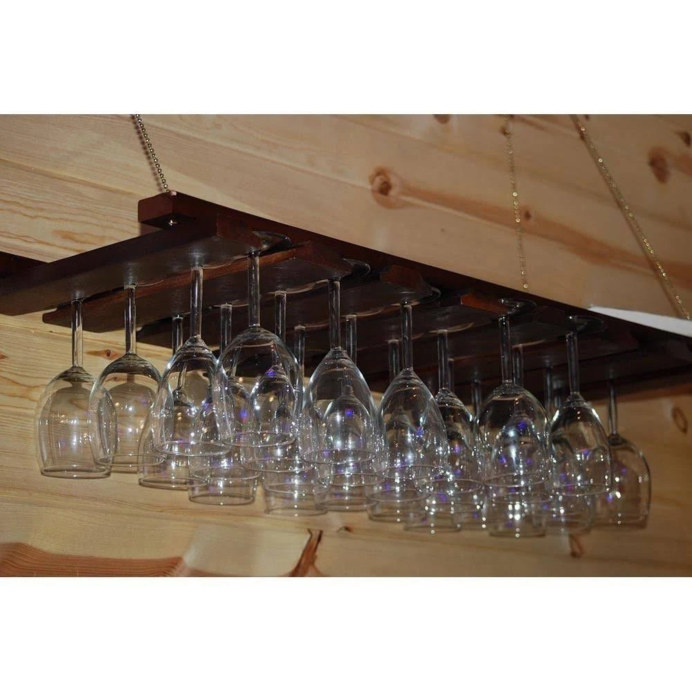 Walnut Glass Rack, 14 x 35 in. C94349
