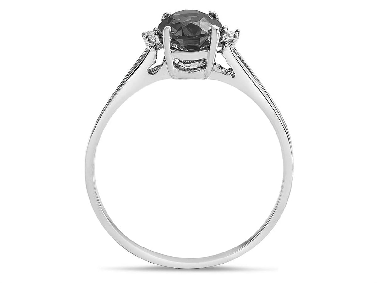 Oval 8x6 Genuine Blue Topaz Three Stone Ring S3983
