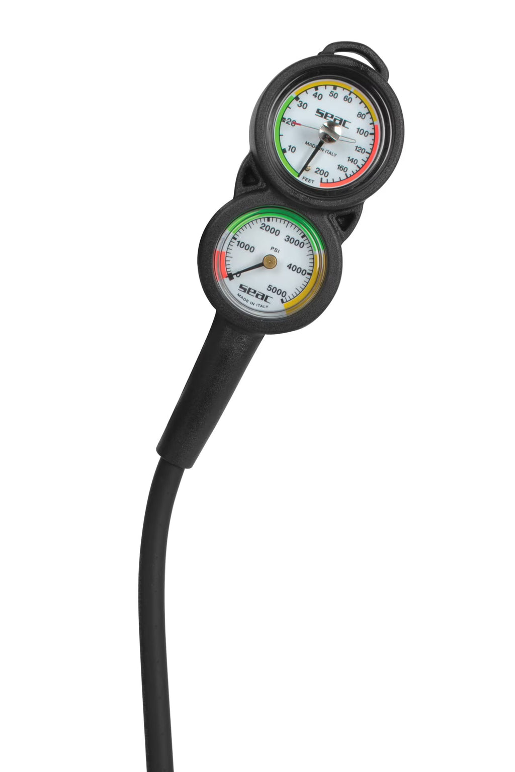 Black/Red Console Pressure Gauge & Depth Gauge W9131