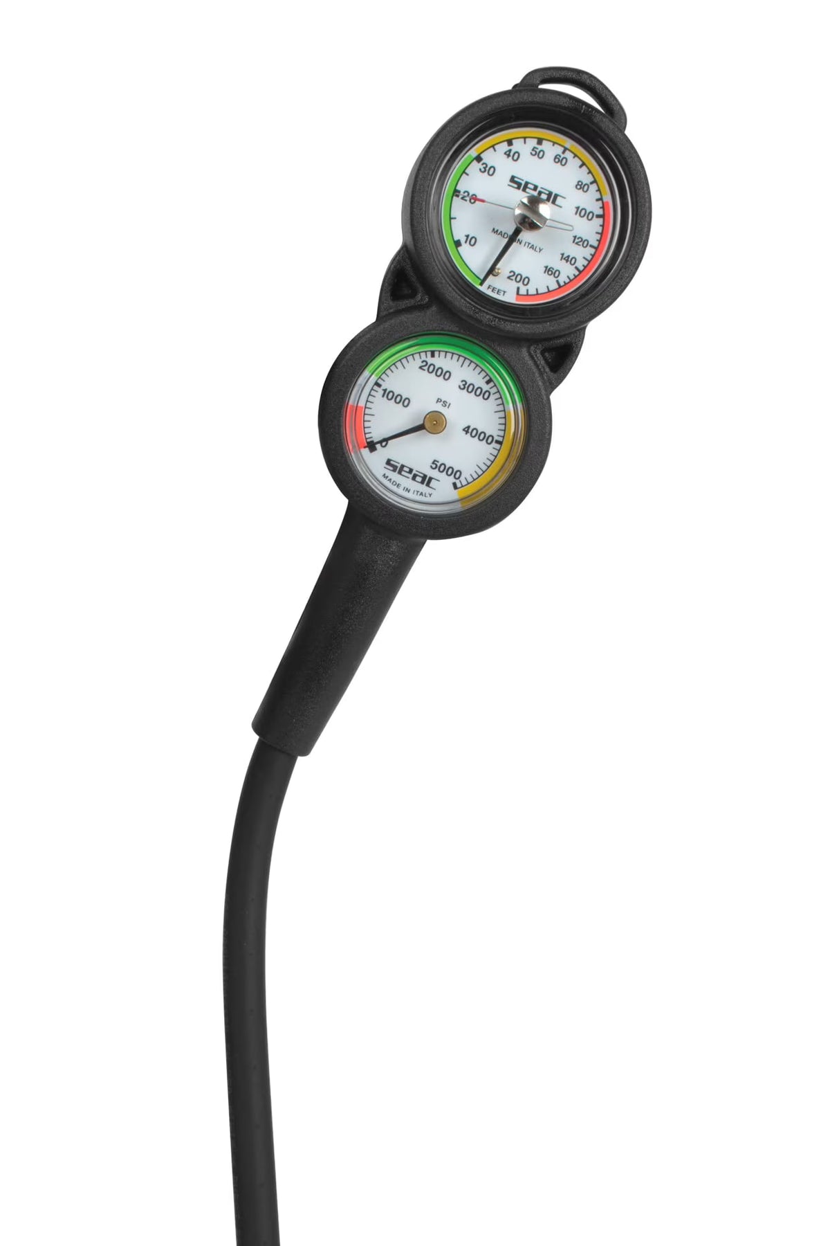 Black/Red Console Pressure Gauge & Depth Gauge W9131