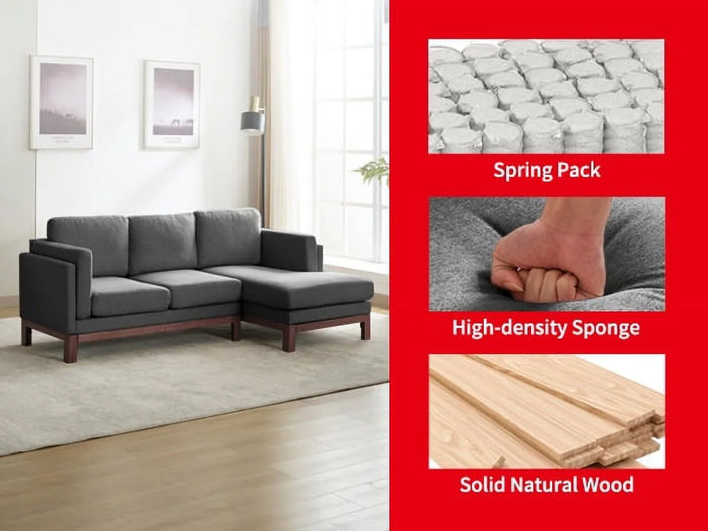 84" L-Shaped Upholstered Sectional Sofa with Chaise Lounge G491797