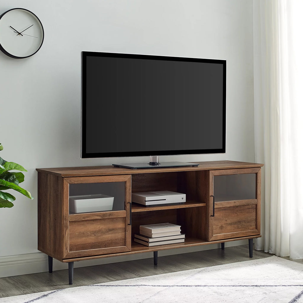 Transitional TV Stand for TVs up to 64" Reclaimed Barnwood F8987