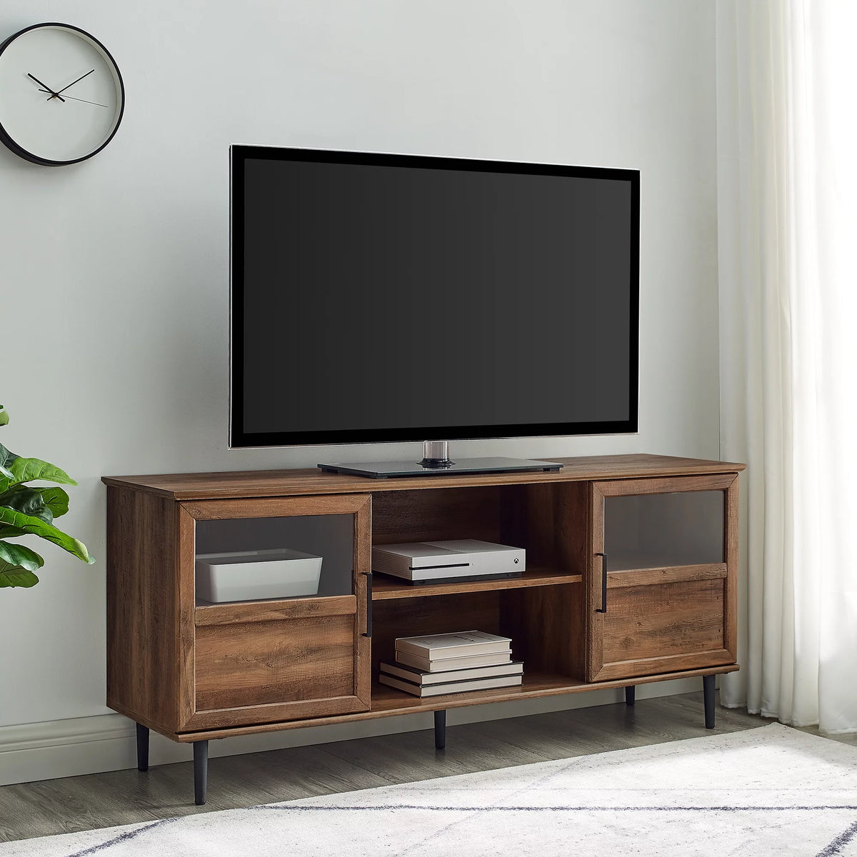 Transitional TV Stand for TVs up to 64" Reclaimed Barnwood F8987