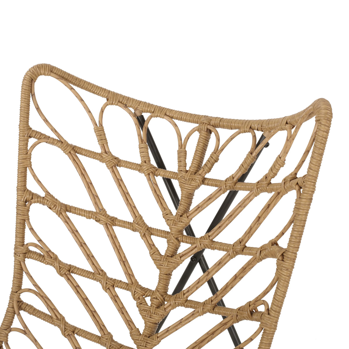 Light Brown and Black Wicker Accent Chairs Set of 2 R7273