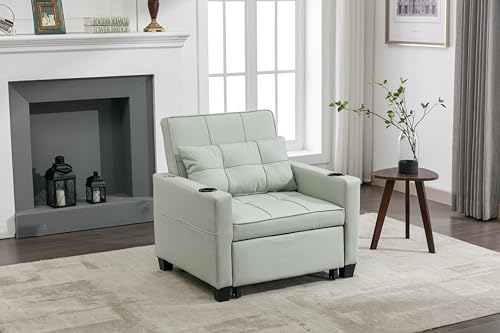 Blue Tech Cloth 3-in-1 Convertible Pull Out Couch L5734