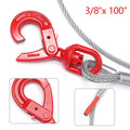 3/8" x 100" Steel Core Wire Rope Winch Cable with Swivel Hook X237