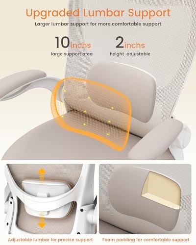 Khaki Ergonomic Mesh Office Chair with Lumbar Support X5314