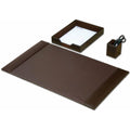 Brown Leather 3-Piece Desk Set Y81399