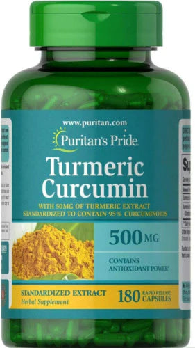 Curcumina 500mg Suplemento Natural Non-GMO 180 W529