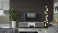 White Slate Grey Glass TV Stand with LED A2979