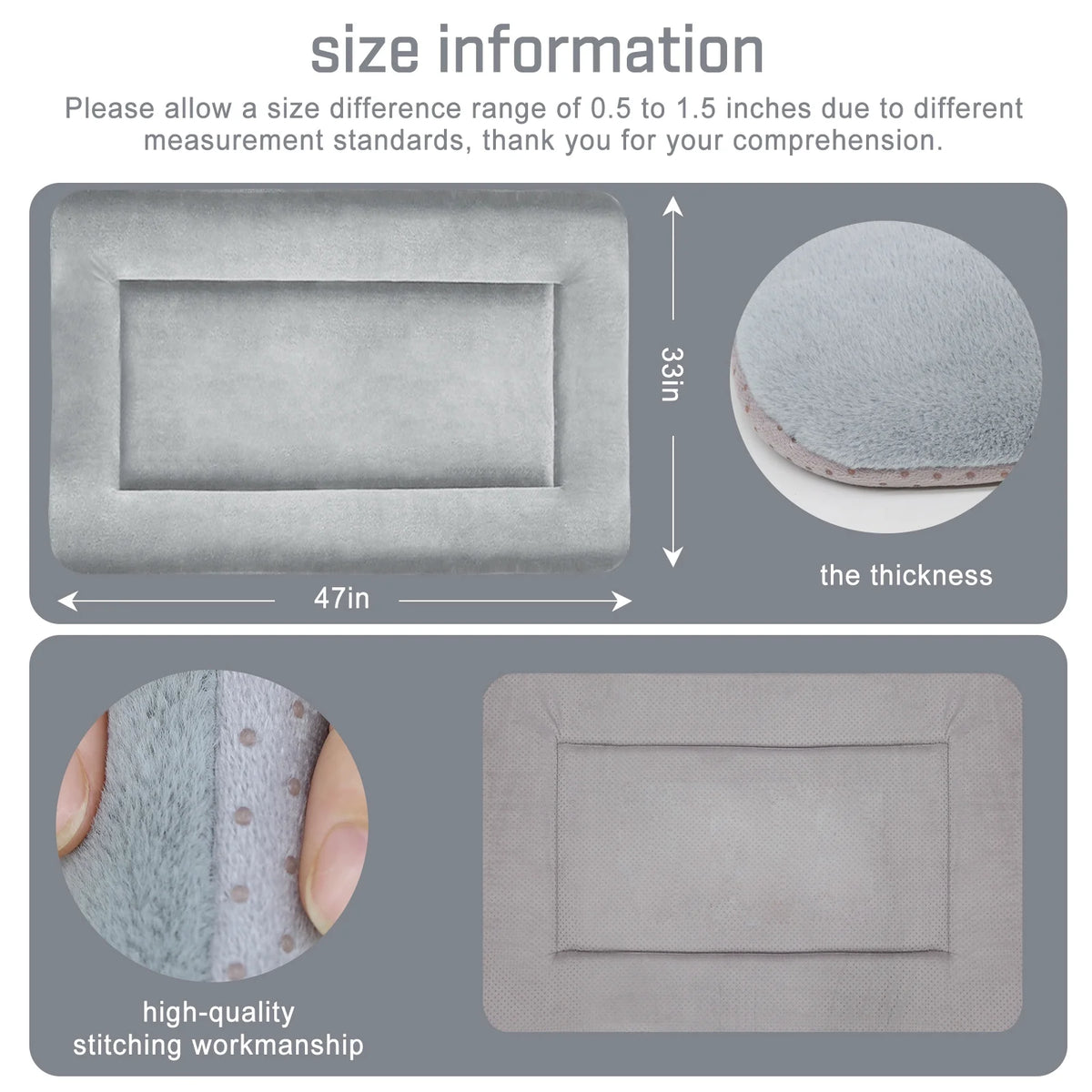 Large Washable Anti-Slip Dog Crate Mat H84671