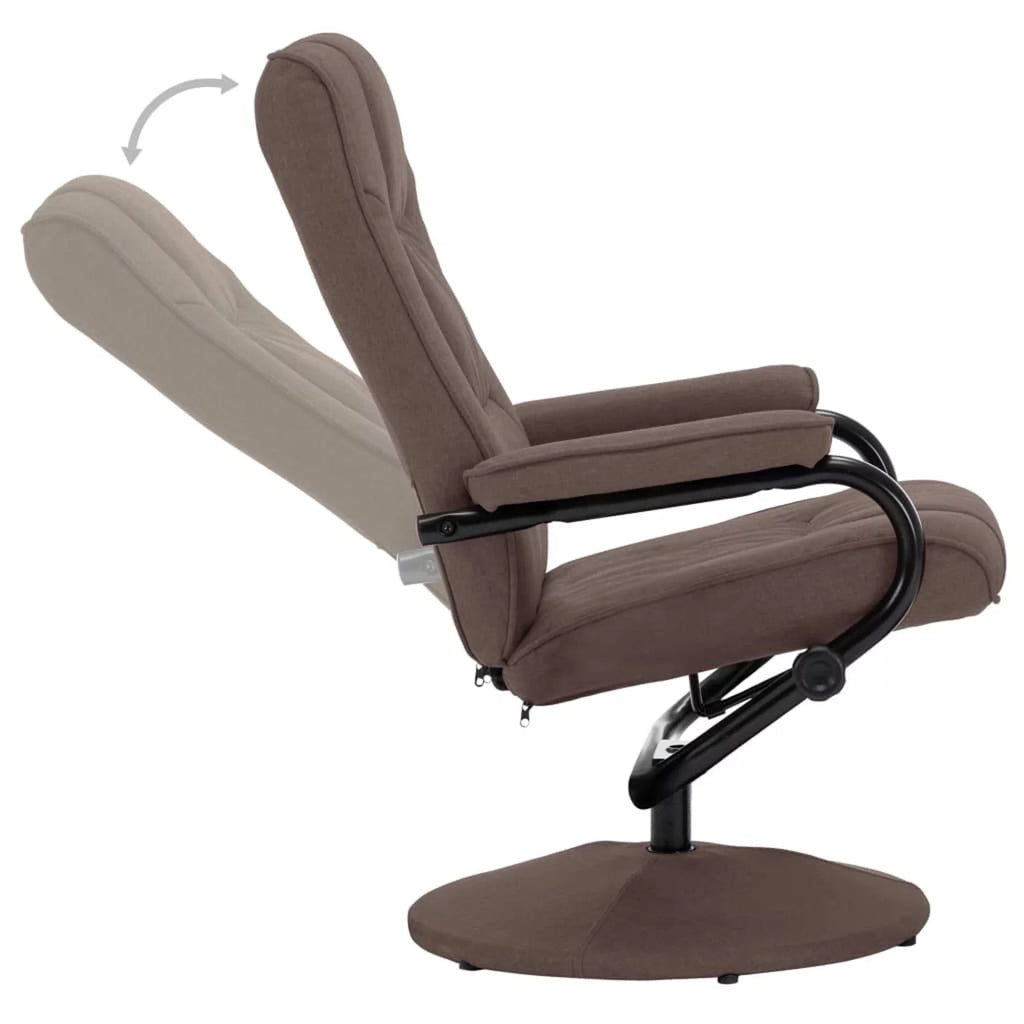 Brown Fabric Swivel Recliner with Ottoman F382072