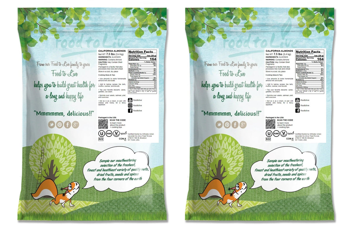 Raw Vegan Kosher Almonds, 15 Pounds I23608