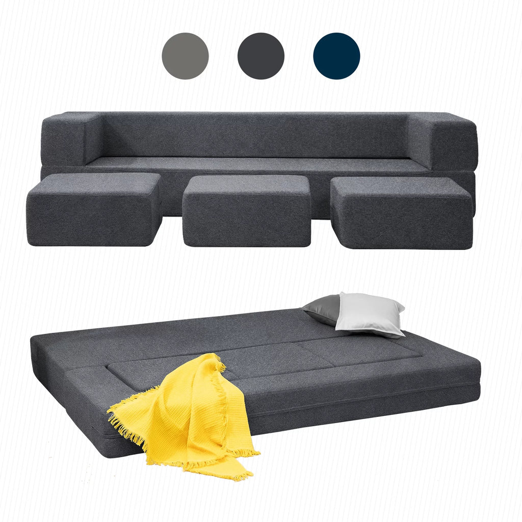 Dark Grey Convertible Sofa Bed X3822