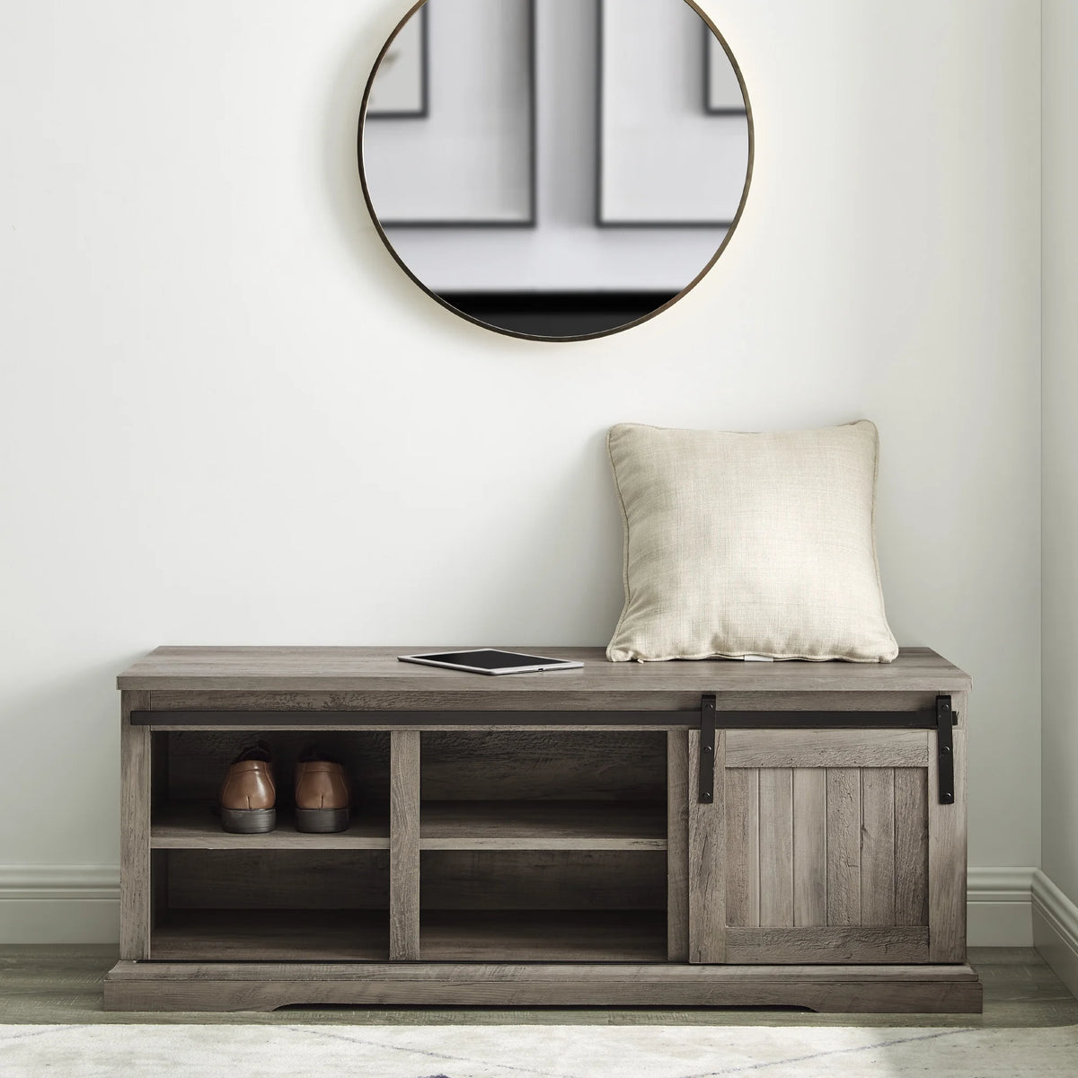Gray Wash Storage Bench C346925