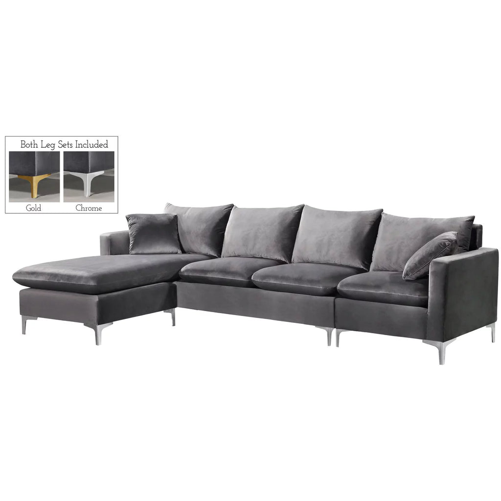 Black Velvet Reversible Sectional X23974