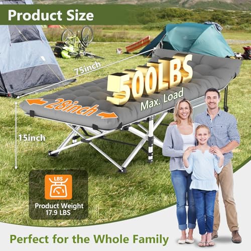 Black Folding Camping Cot with Carry Bag B9712