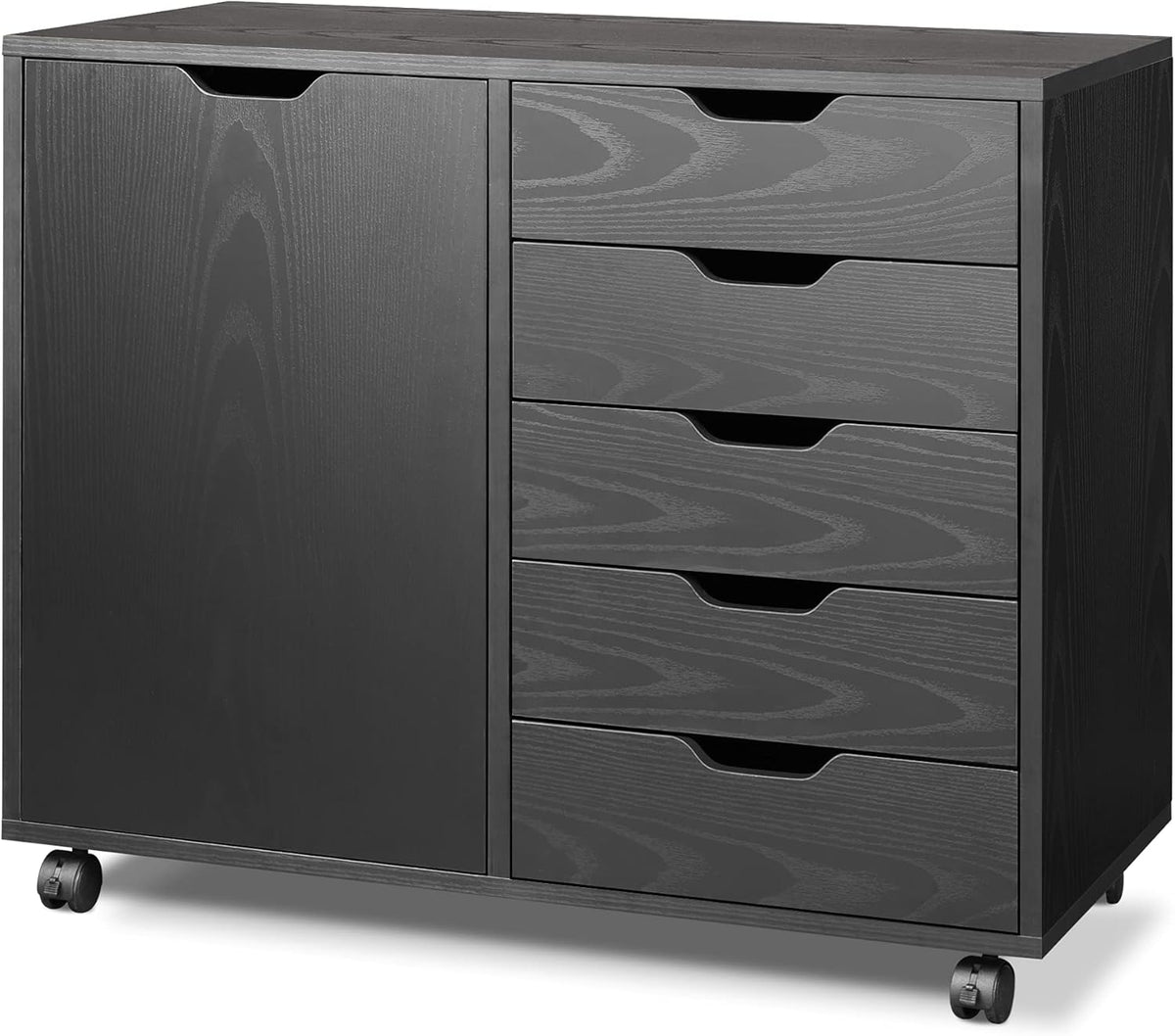 5-Drawer Wood Dresser Chest with Door A17331
