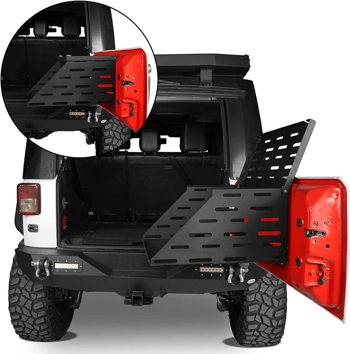 2-Tier Foldable Tailgate Table Camping Cargo Shelf Q4710