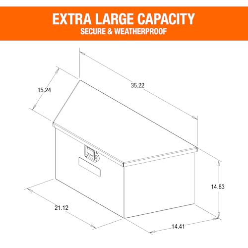 Aluminum Trailer Tongue Box, 18.3 x 16.1 x 33.4 Inch, Silver Diamond Tread Y5132
