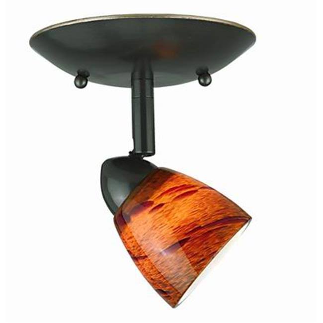 1-Light White Cone Dark Bronze O150