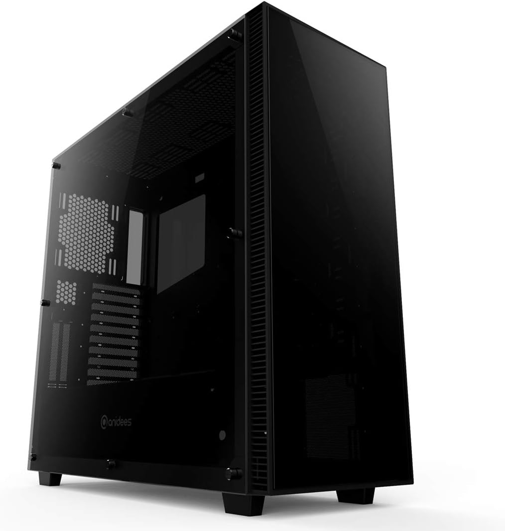 Full Tower Tempered Glass Steel PC Gaming Case Black N4011