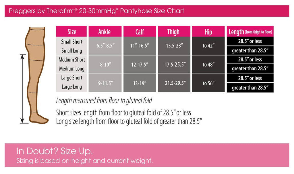 Maternity Compression Pantyhose 20-30 mmHg Sand Large Long H3121