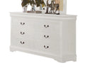 White Solid Wood Six Drawer Double Dresser E77643