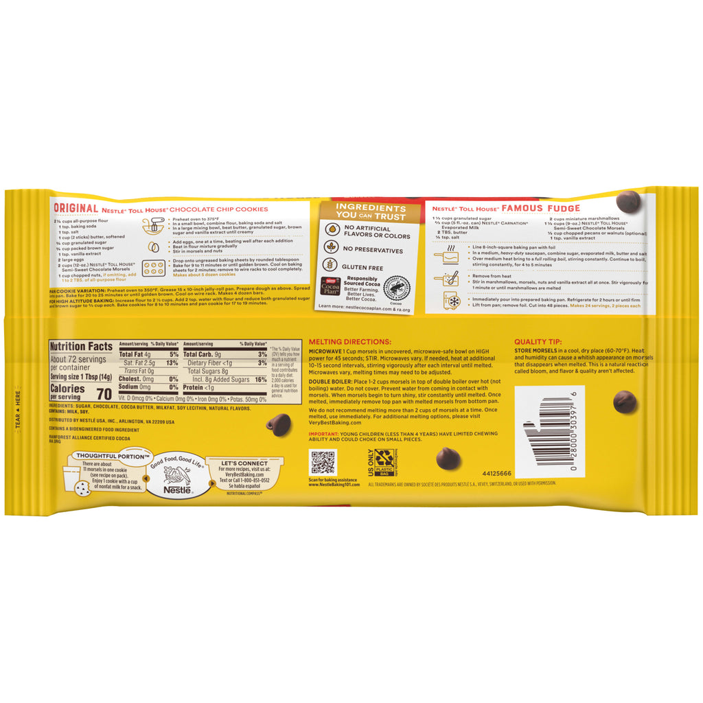 Semi Sweet Chocolate Baking Chips, 36 oz Bag P865