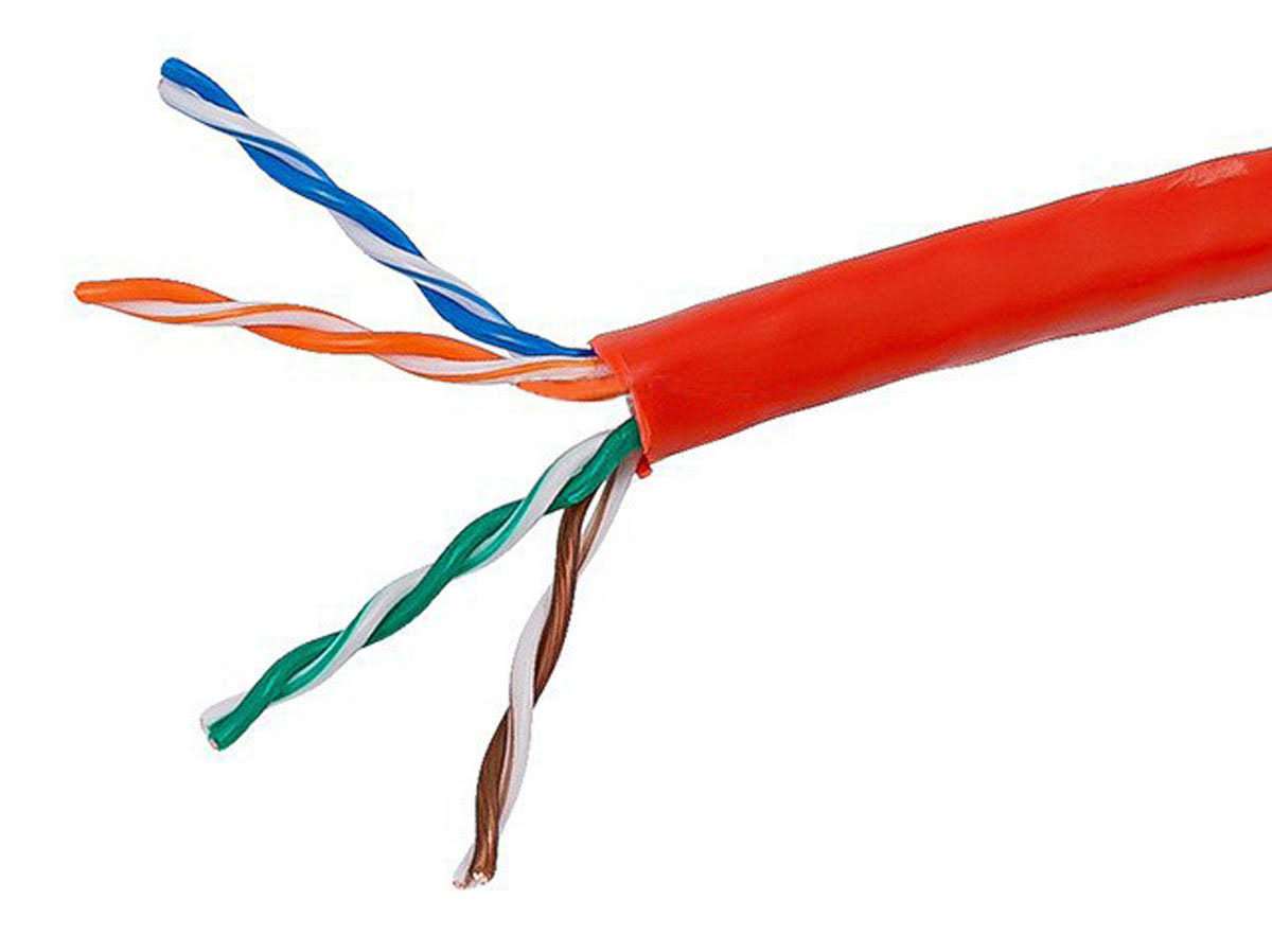 Red 24AWG Cat5e UTP Solid Bulk Ethernet Cable K143426