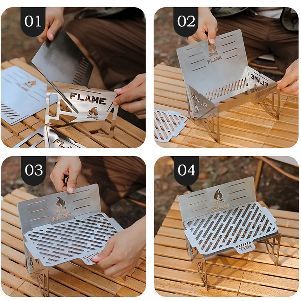 Camping Detachable Portable Stainless Steel Furnace I3277