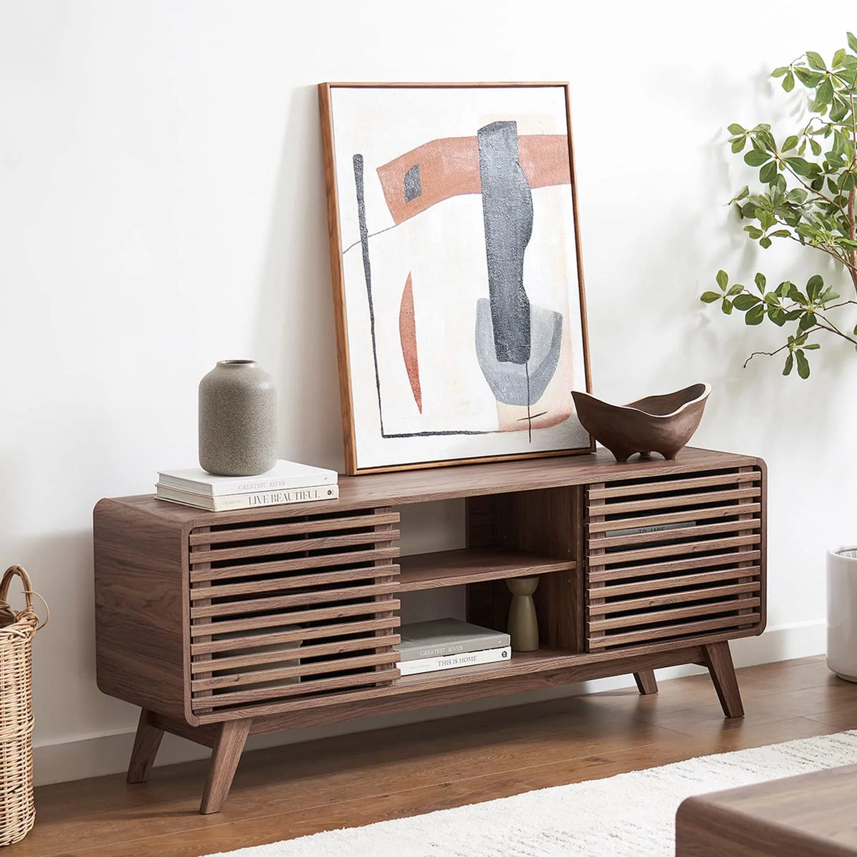 59 Mid-Century Modern TV Stand Console O960749