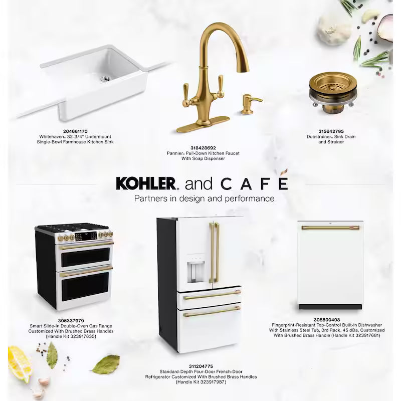 Refrigerator Handle Kit in Brushed Brass J3193