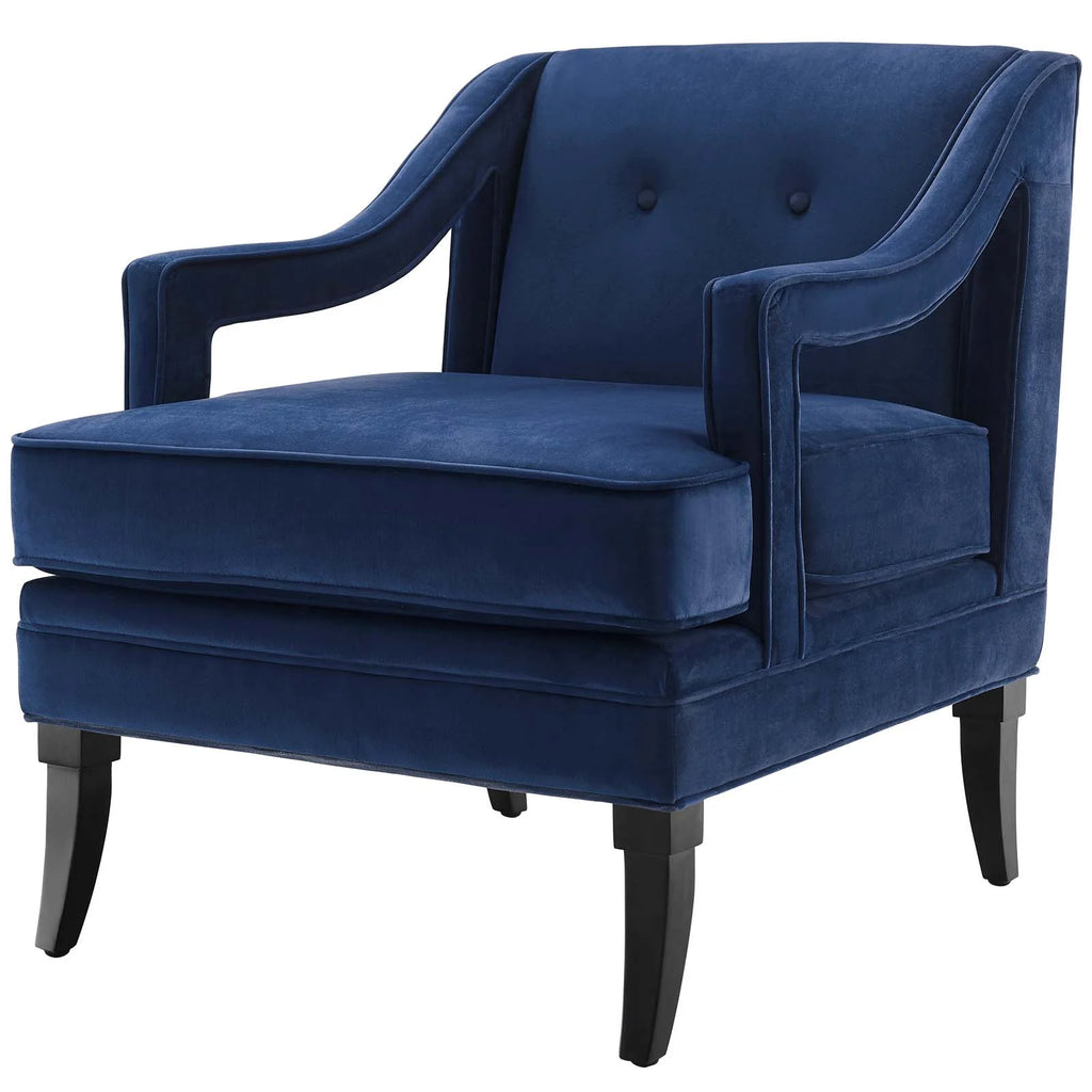 Set of 2 Blue Navy Velvet Accent Chair P8028