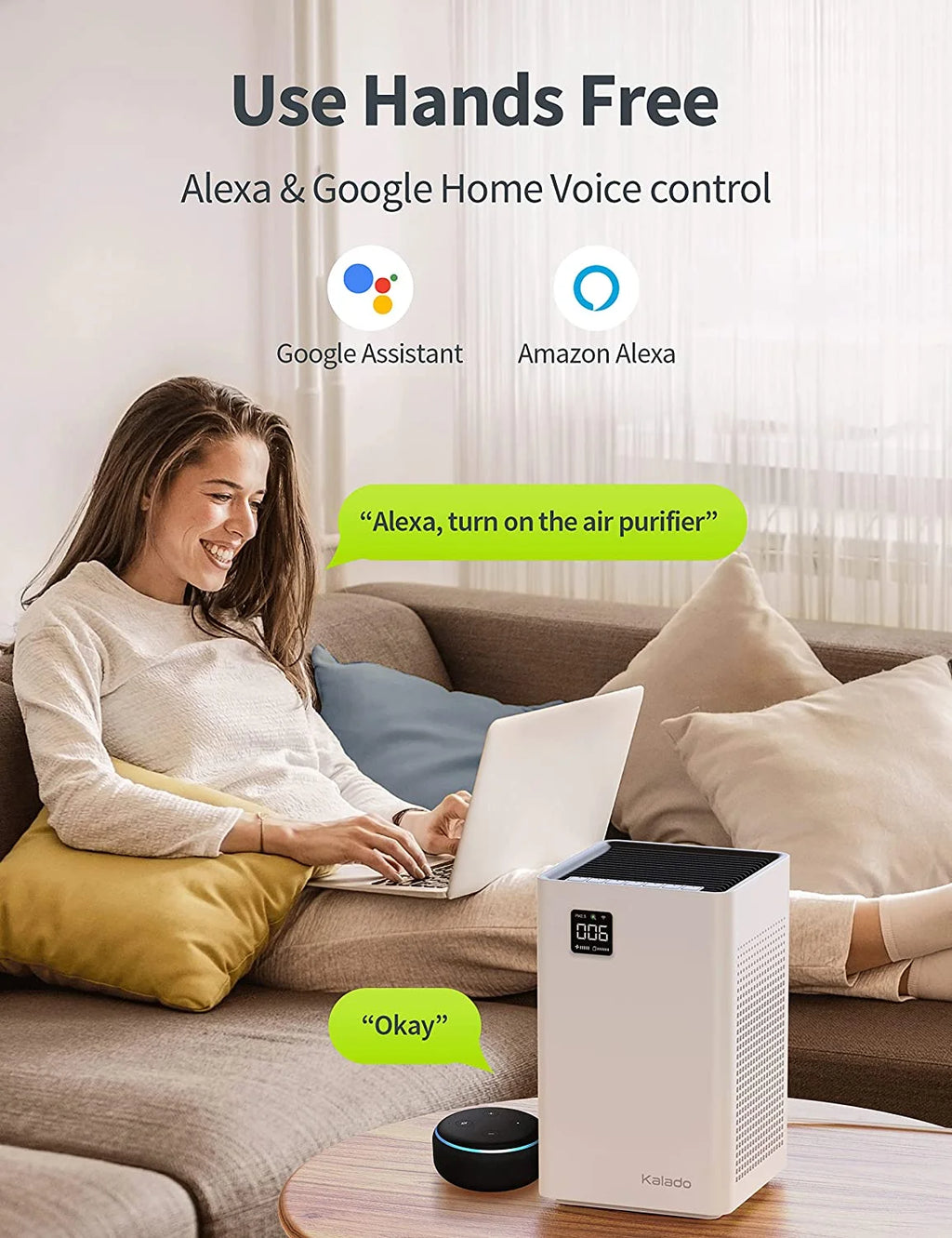 Air Purifier with Wi-Fi, Double Filter, Voice Control, PM2.5 Detector R352286