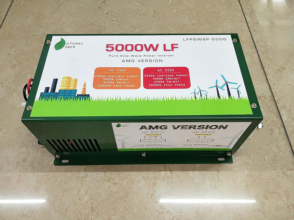 5000W Pure Sine Wave Power Inverter DC 12V to AC 110V and 220V 60Hz G608460