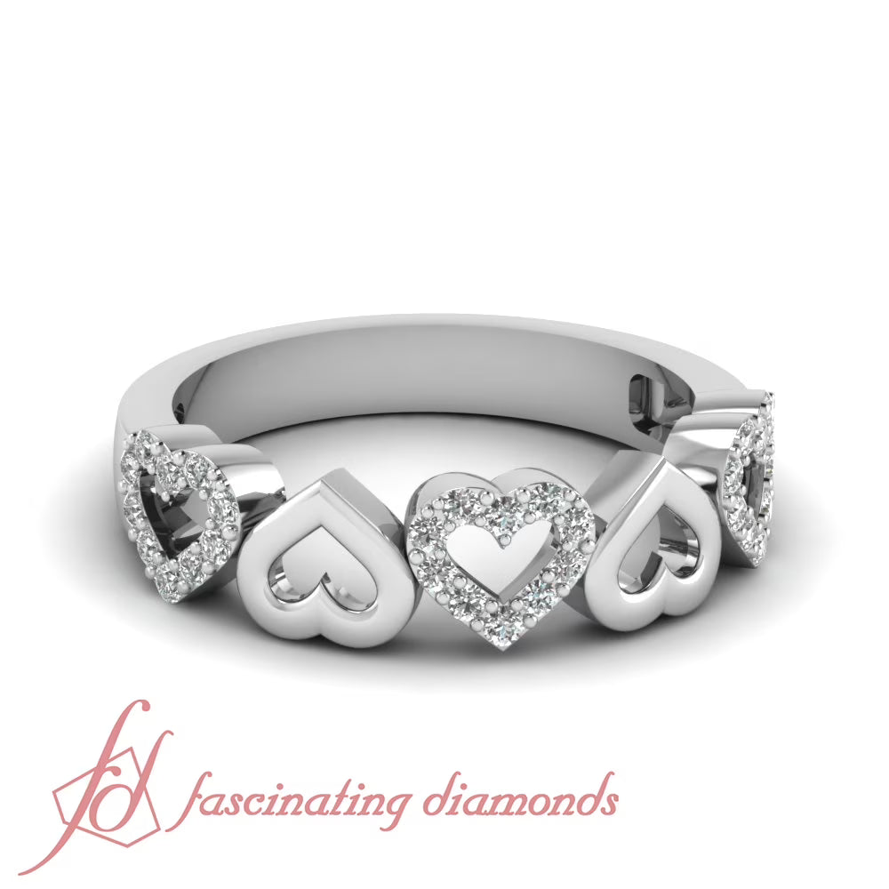 14K White Gold Diamond Wedding Band V1644