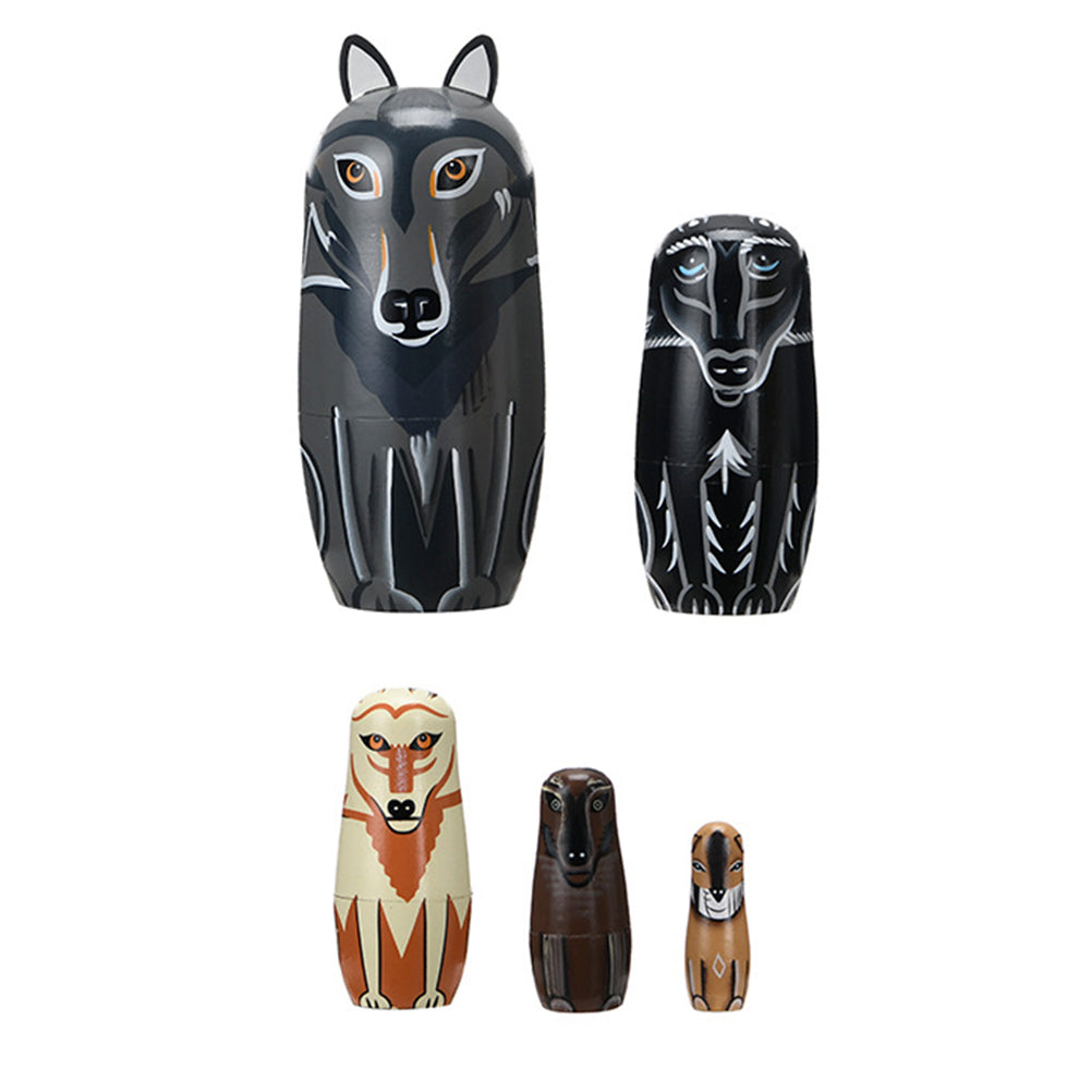 5Pcs Russian Matryoshka Doll Toy Nesting Doll Handmade Craft I287