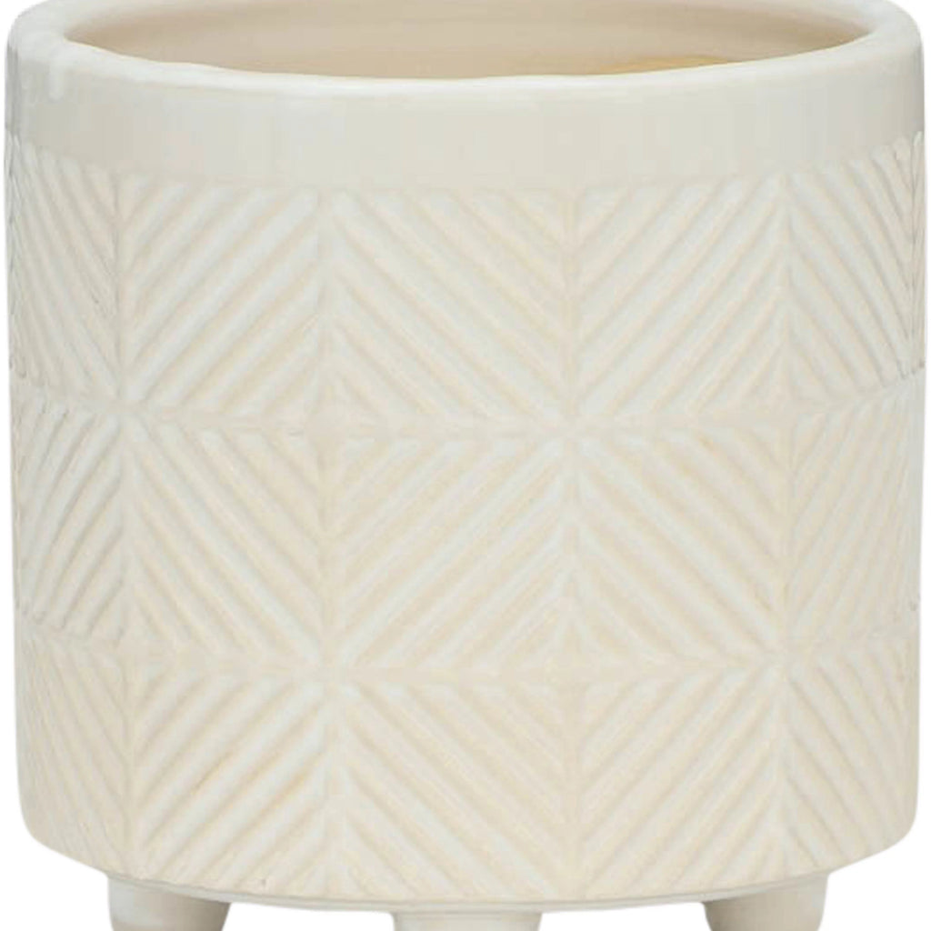 Set Of 2 8" Textured Ceramic Planters N25653