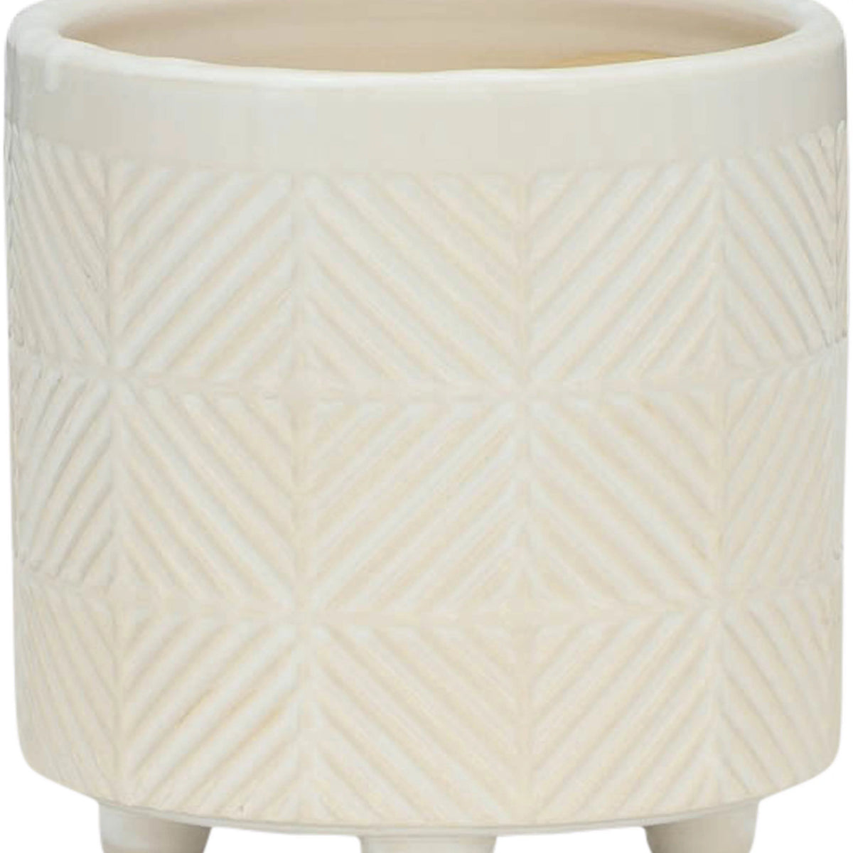Set Of 2 8" Textured Ceramic Planters N25653