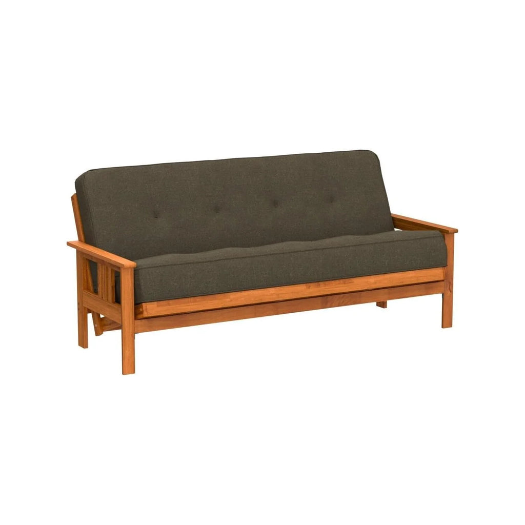 Boldly Bohemian Futon Frame with Linen Charcoal Mattress Z1981