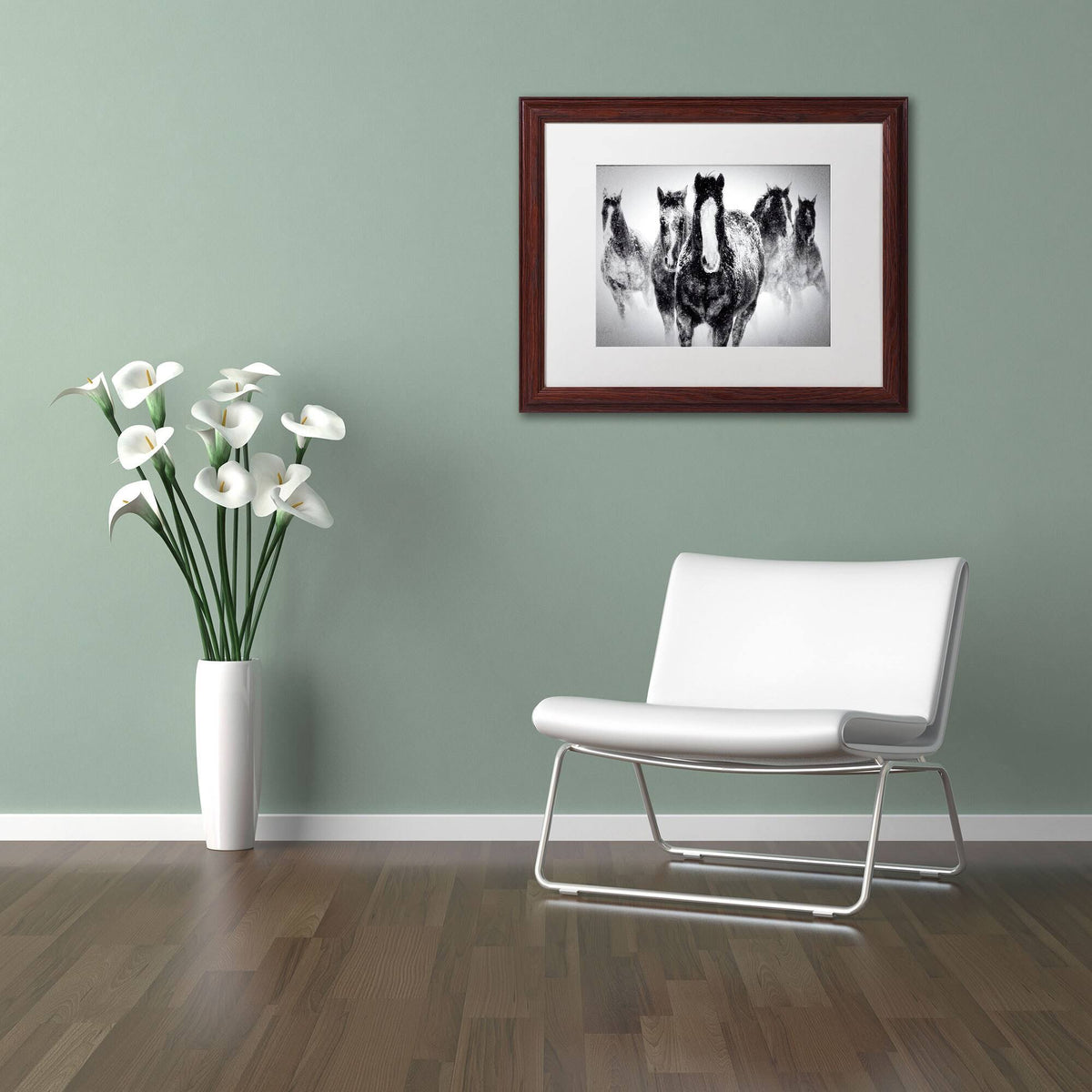 Winter Rumble Artwork Wood Frame, 16 by 20-Inch, White Matte B5716